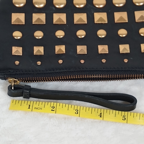 J. Crew Black and Gold Studded Leather Wristlet - Picture 8 of 8